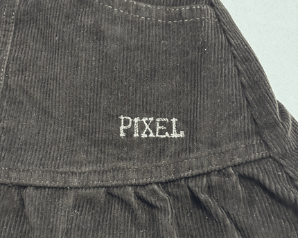 Pixel Dark Brown Corduroy Ruffle Hem Skirt