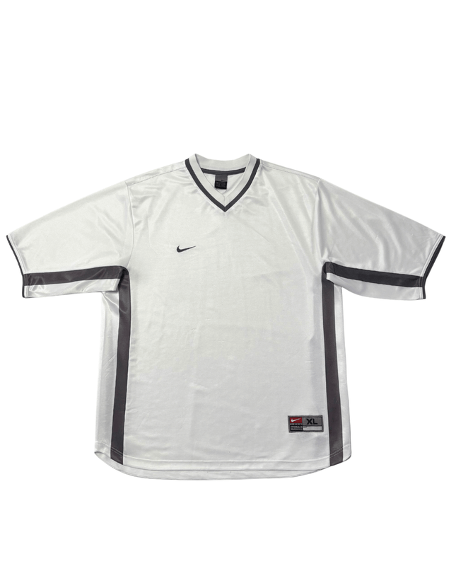 Nike Team Vintage White & Grey Panel V-Neck Jersey