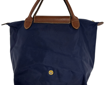 Longchamp Le Pliage Original Medium Navy Blue Top Handle Handbag