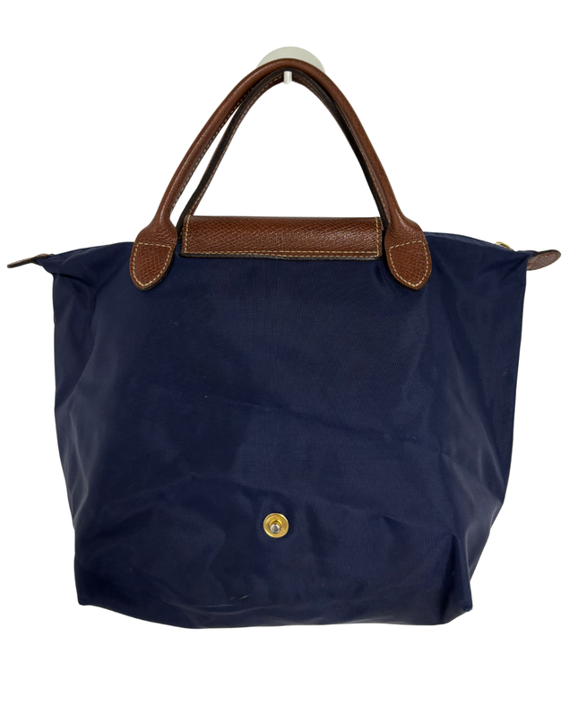 Longchamp Le Pliage Original Medium Navy Blue Top Handle Handbag
