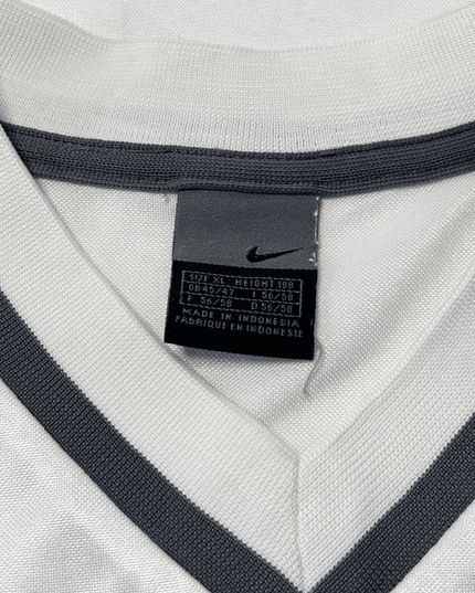 Nike Team Vintage White & Grey Panel V-Neck Jersey