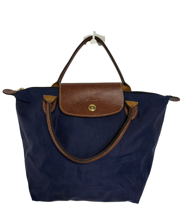 Longchamp Le Pliage Original Medium Navy Blue Top Handle Handbag