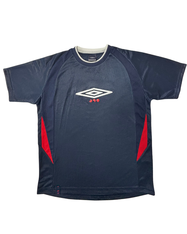 Vintage Umbro Navy Blue Red Panel Sports T-Shirt