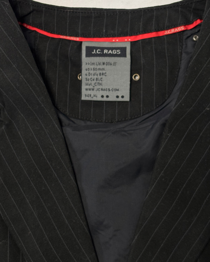 J.C. RAGS Black Pinstripe Tailored Waistcoat