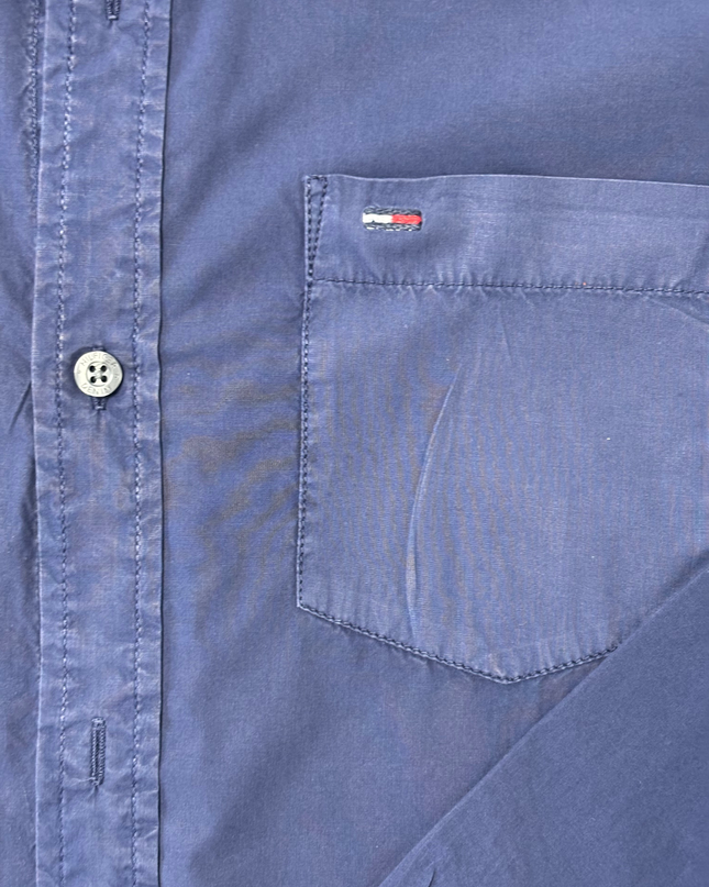 Hilfiger Denim Navy Blue Long Sleeve Casual Button-Down Shirt
