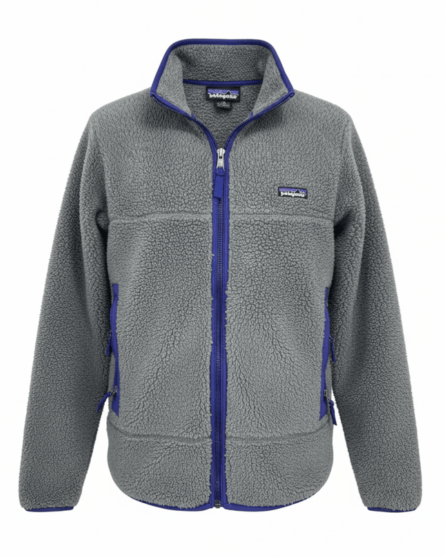 Patagonia Grey Retro-X Deep Pile Fleece Zip-Up Jacket