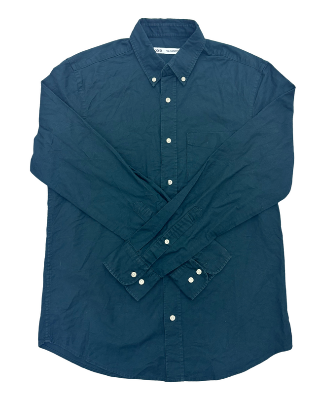 Zara Deep Green Button Down Shirt - M
