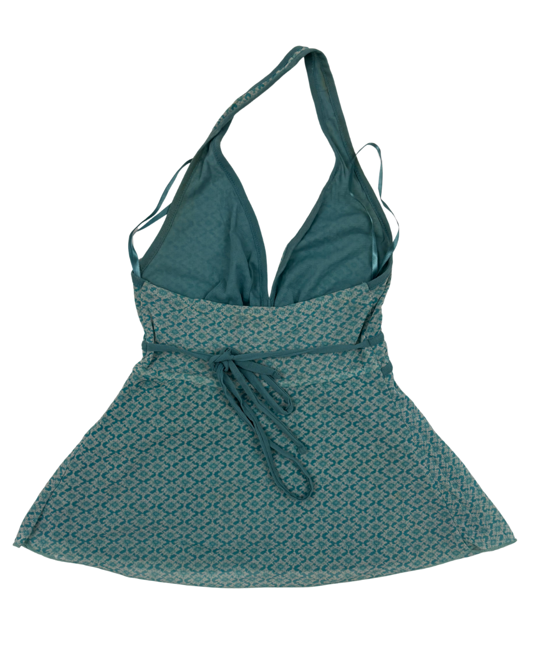 New York & Company Teal Blue Halter Empire Waist Top - XS