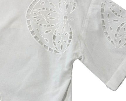 Mango Suit White Broderie Anglaise Cropped Shirt