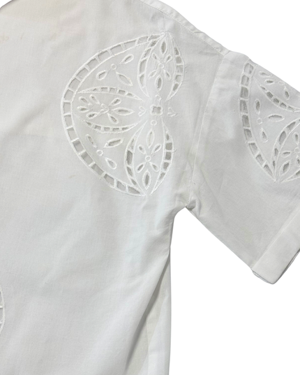 Mango Suit White Broderie Anglaise Cropped Shirt