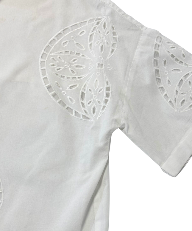 Mango Suit White Broderie Anglaise Cropped Shirt