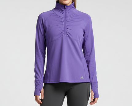Adidas Climalite Lavender Quarter-Zip Performance Top