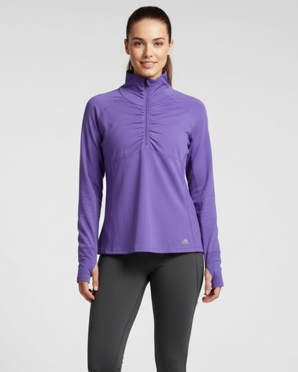 Adidas Climalite Lavender Quarter-Zip Performance Top
