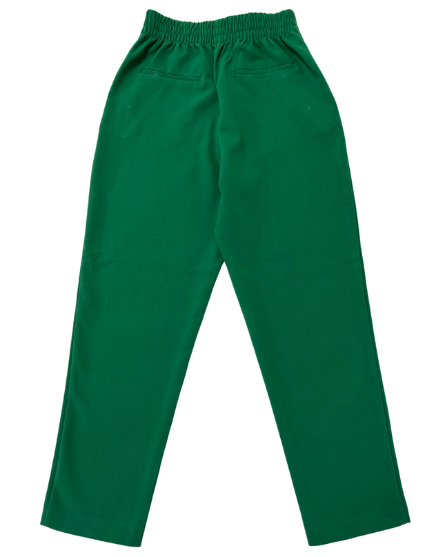 Zara High-Waisted with Gold Button Detail Green Trousers