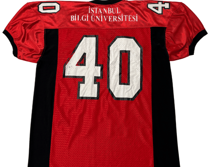 Muharrem Dalkılıç Istanbul Bilgi Üniversitesi Red #40 Football Jersey