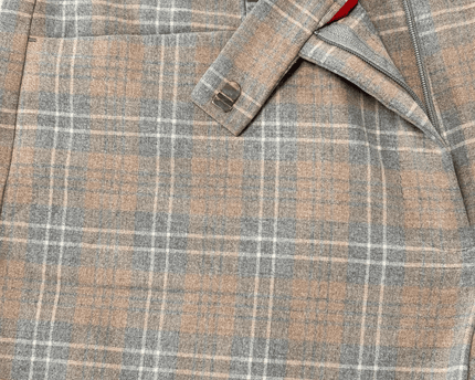 Tommy Hilfiger Grey & Camel Checkered Flared Pants