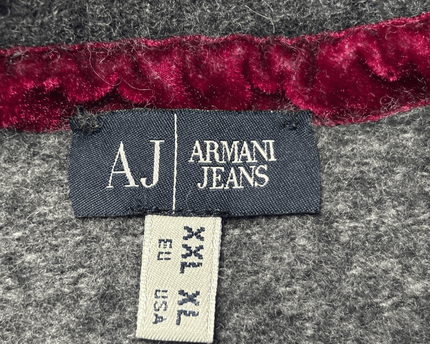 Armani Jeans AJ Charcoal Grey Wool Blend Pullover Sweater
