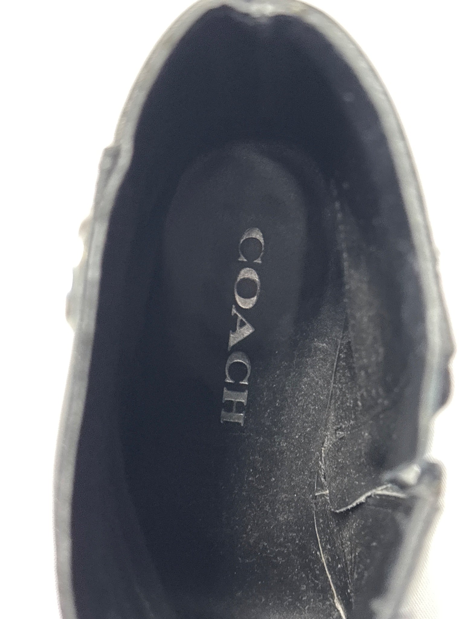 Coach Black Logo Badge Block Heel Boots – Circle