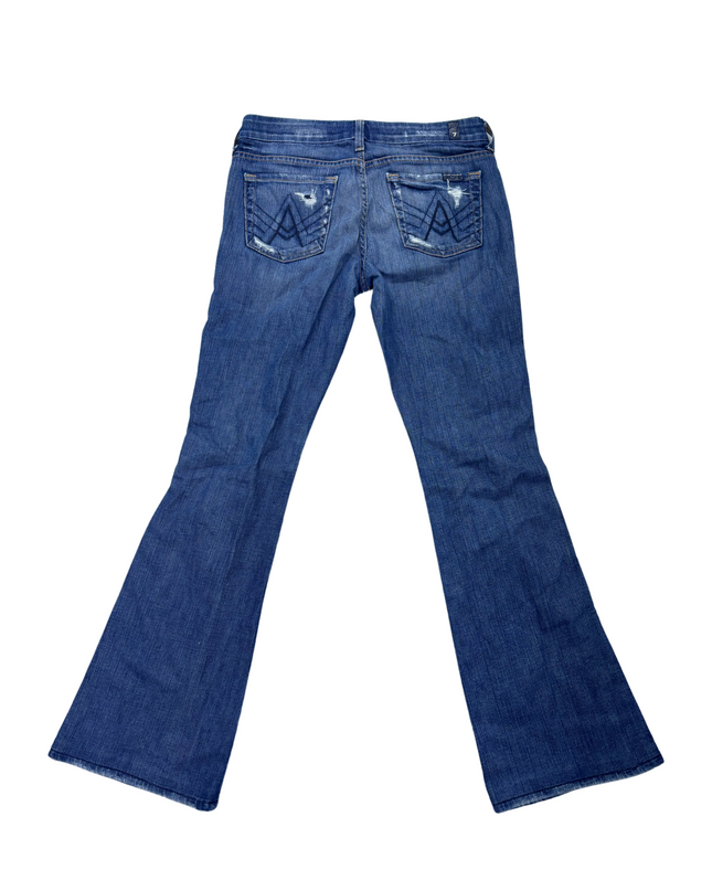 7 For All Mankind - Distress Flared Jeans - L | Waist: 30