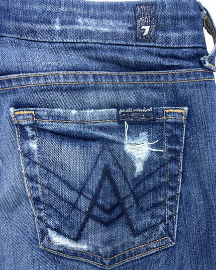 7 For All Mankind - Distress Flared Jeans - L | Waist: 30