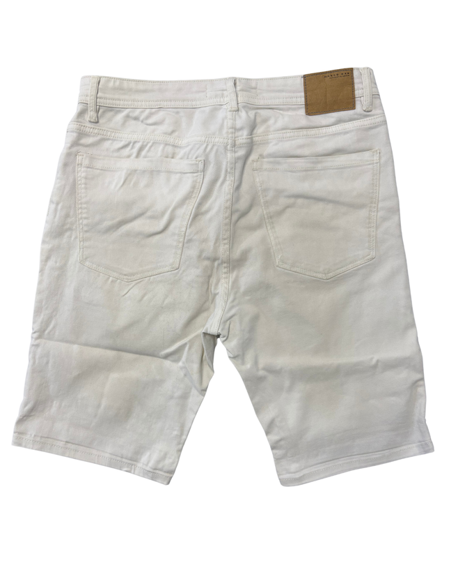 Mango Man White Slim-Fit Denim Shorts - L | Waist: 32"