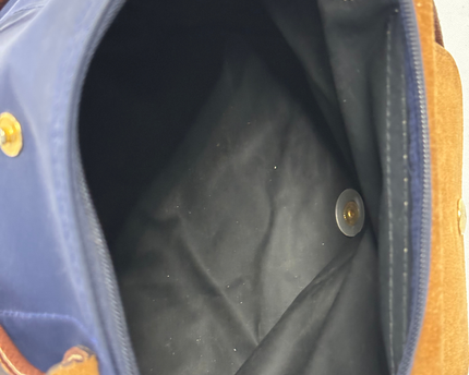 Longchamp Le Pliage Original Medium Navy Blue Top Handle Handbag