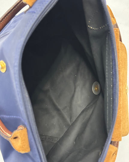 Longchamp Le Pliage Original Medium Navy Blue Top Handle Handbag