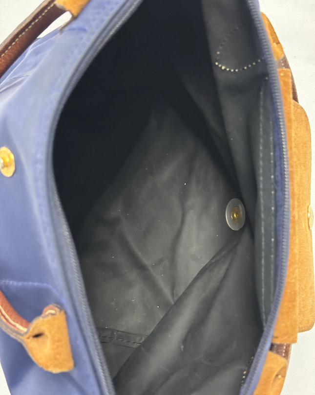 Longchamp Le Pliage Original Medium Navy Blue Top Handle Handbag