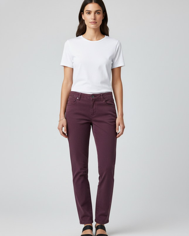 Tommy Hilfiger Maroon Straight Leg Chino Pants