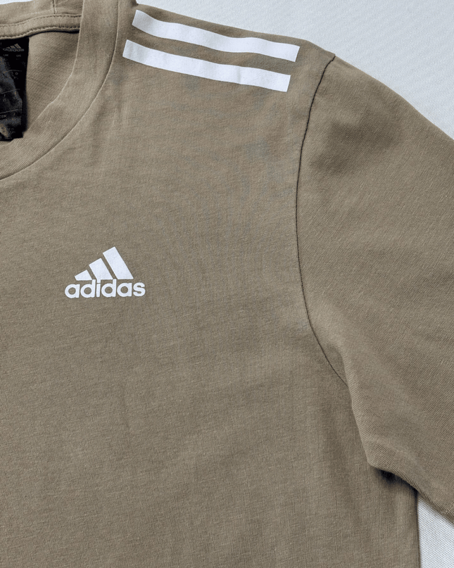 Adidas Olive Green Essentials 3-Stripes Shoulder T-Shirt