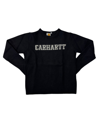 Carhartt Black Wool Blend Logo Knit Sweater - XS