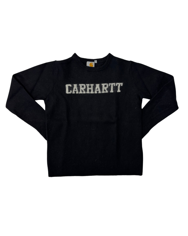 Carhartt Black Wool Blend Logo Knit Sweater - XS
