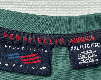 Perry Ellis America Green Logo Short Sleeve T-Shirt