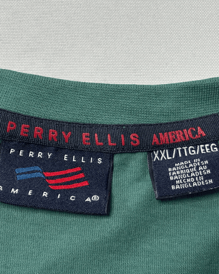 Perry Ellis America Green Logo Short Sleeve T-Shirt