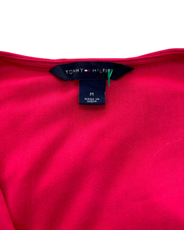 Tommy Hilfiger Pleated V-Neck Blouse - M