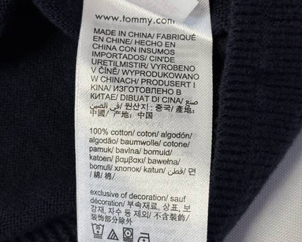 Tommy Hilfiger Navy Blue Logo Stripe Crewneck Sweater