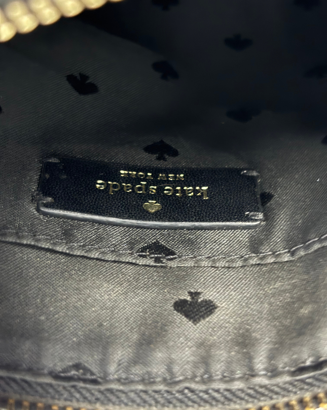 Kate Spade Black Pebbled Leather Double-Zip Crossbody Bag