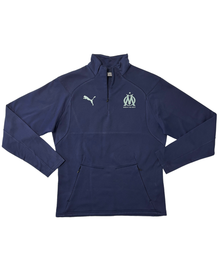Puma Olympique de Marseille Navy Blue Quarter-Zip Training Top