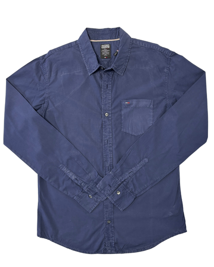 Hilfiger Denim Navy Blue Long Sleeve Casual Button-Down Shirt