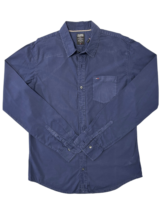 Hilfiger Denim Navy Blue Long Sleeve Casual Button-Down Shirt