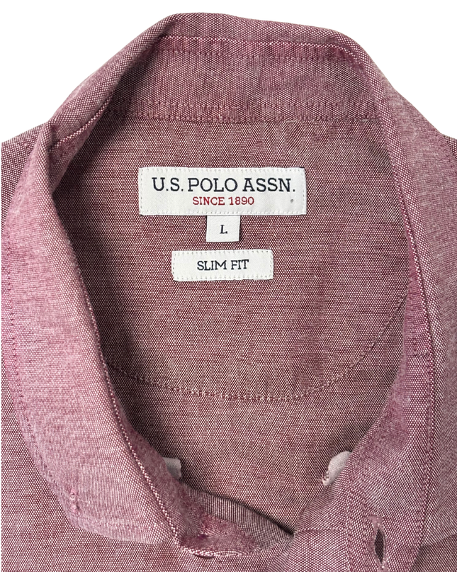 U.S. Polo Assn. Pink Slim Fit Oxford Long Sleeve Shirt
