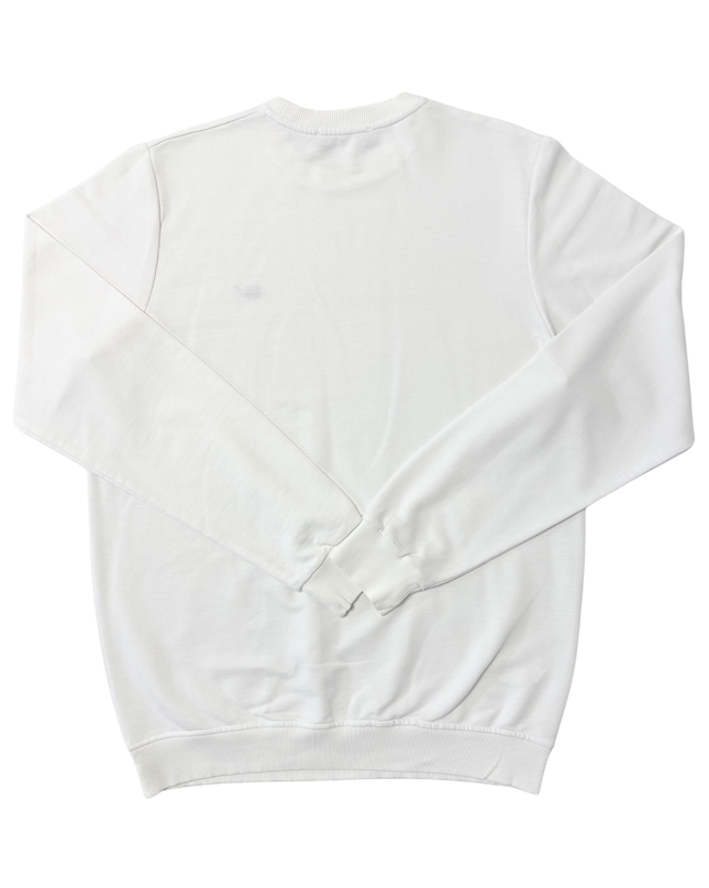 Tommy Hilfiger Classic White Embroidered Flag Logo Crewneck Sweatshirt