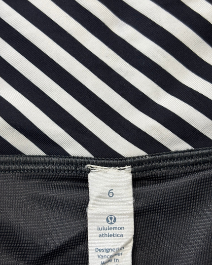 Lululemon Athletica Black & White Striped Speed Running Shorts