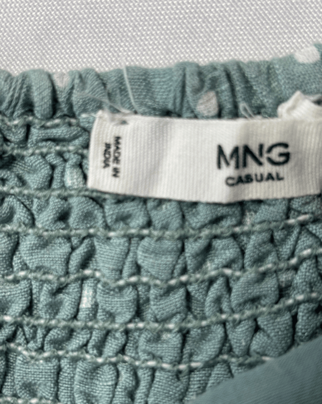 MNG Casual Sage Green Polka Dot Strappy Midi Dress