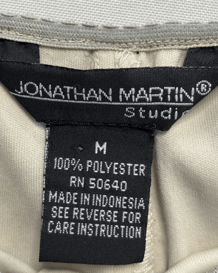 Jonathan Martin Studio Beige & Black Floral Ruffle Hem Midi Skirt