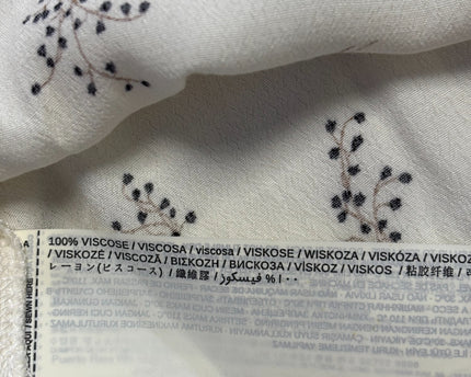 Mango Cream Floral Print V-Neck Viscose Blouse