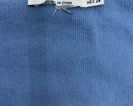 Stradivarius Ribbed Scoop Neck Crop Top Blue - XS