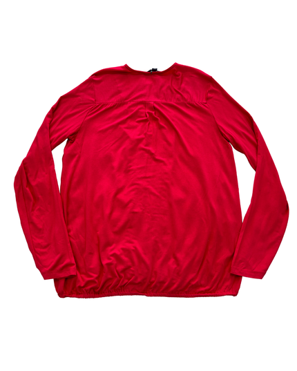 Tommy Hilfiger Pleated V-Neck Blouse - M