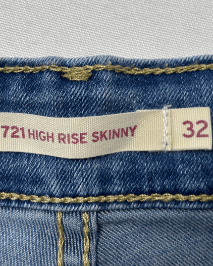 Levi's 721 High Rise Skinny Distressed Jeans
