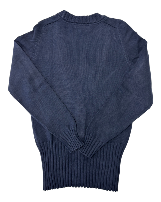 Burberry London Navy Blue Crest Buttoned Knit Cardigan - XS